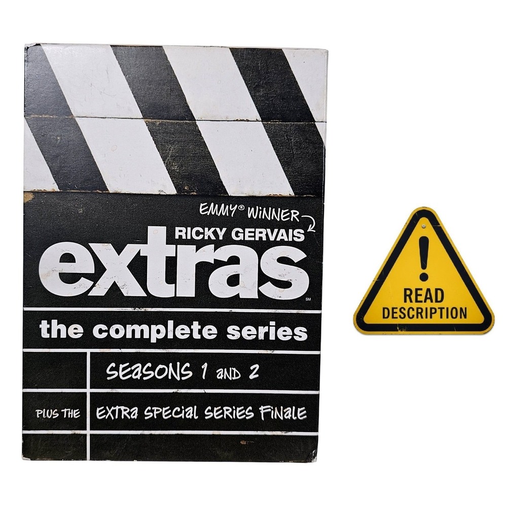 Ricky Gervais Extras DVD Complete Series Box‎ Set Seasons 1 2 Finale INCOMPLETE